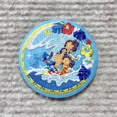 ディズニー 刺繍 缶バッジ 缶バッチ リロ&スティッチ