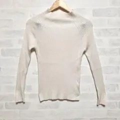 SENSE OF PLACE　ホワイト　長袖ニット　リブ