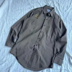 【USA古着】UPS ワークシャツ ブラウン 企業ロゴ ワンポイント 長袖