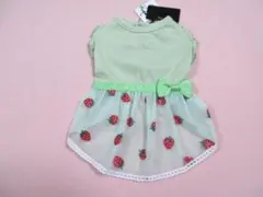 きゃんナナ　Mサイズ　胴回42㎝　シースルーいちご柄スカートワンピース　グリーンのサムネイル