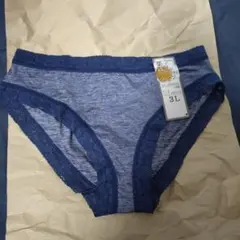 ネイビー レース付きショーツ 3L　新品未使用　ゆったりサイズ