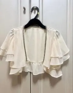パーティーボレロ　シフォン　アイボリー　パーティー　オケージョン　結婚式　発表会