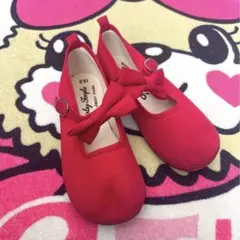 Shirley Temple 赤 リボン付きシューズ 18.0