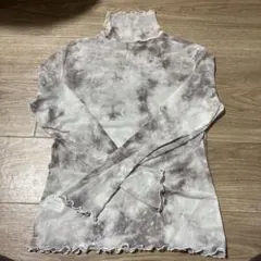 タイダイ柄ハイネック長袖トップス M