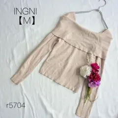 INGNI イング オフショル風 リブニット トップス ピンク フェミニン M