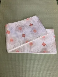 A◇着物くつろぎ 夏物 波模様 金銀糸 白 六通 正絹 薄物 絽 紗 袋帯