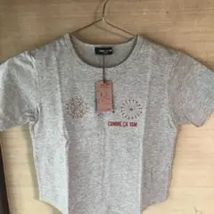 COMME CA ISM 刺繍入りグレーTシャツ 130cm