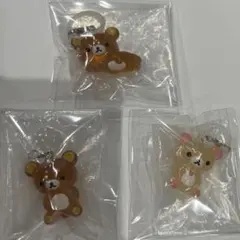 リラックマ　クリアマスコットチャーム めじるしアクセサリー 3点セット