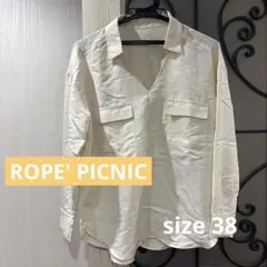 ロペピクニック　白シャツ　フォーマル　オフィスカジュアル　シンプル　Mサイズ