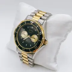 電池交換済 894 GUESS ゲス クォーツ 腕時計 クロノグラフ グリーン 