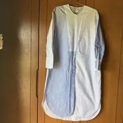 ZARA シャンブレー風無地＆ストライプ混ロングシャツ 大きめです！