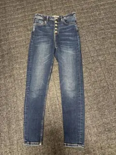 ZARA デニムパンツ ボタンフライ インディゴブルーのサムネイル