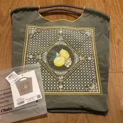 【used】ボールアンドチェーン　レモン　バンダナ　グレー　Mサイズ　正規品