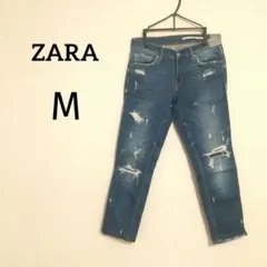 ZARA ジーンズダメージ加工 スキニーデニムMサイズパンツのサムネイル