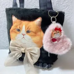 ビッグ猫ちゃんボアトートバッグ　コヤンイサムチョン　ふわふわキャットボアバッグ