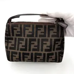 FENDI フェンディ ズッカ柄 バニティバッグ アクセサリーポーチ ジップ 