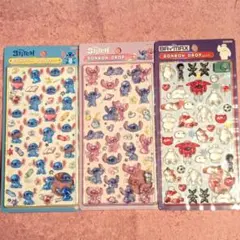 正規品　スティッチ・ベイマックス ボンボンドロップシール 3枚セット