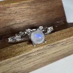 レア❗️ムーンストーン　天然石リング　パワーストーン　フリーサイズ