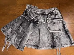 DimMoire ディムモアール デニムラップミニスカート grey ACRO TOKYO][DimMoire] Denim Wrap Mini Skirt