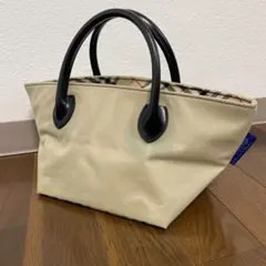 バーバリーブルーレーベル 舟形 ハンドバッグ ベージュノバチェック 希少
