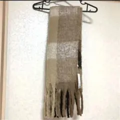 新品タグ付き　プチプラのあや BIGフリンジマフラー 濃茶のサムネイル