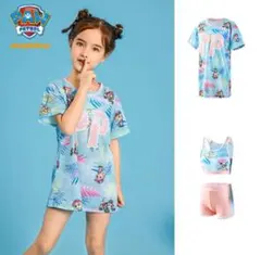 新品未使用　正規品　パウパトロール　女の子　水着　110ｃｍ　スカイ