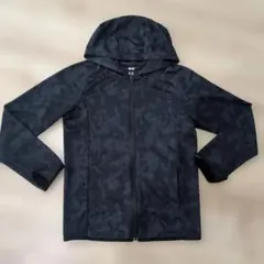 【ユニクロ】ドライEXフルジップパーカー　黒　ブラック　S 迷彩　フード