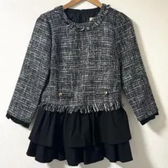 ジャスグリッティー　ツイードプルオーバー　黒　M