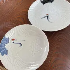 昭和レトロ大皿✤鶴✤お祝い皿