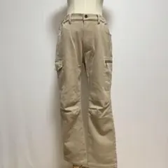コーナン 裏起毛 ワークパンツ L ベージュ サイドジップポケット チノ素材