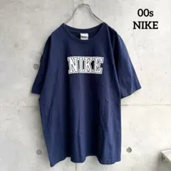 00年代 NIKE Tシャツ センターロゴ スウォッシュ ネイビー y2k