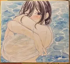 チェーンソーマン　レゼ　ファンアート　手描き水彩イラスト色紙のサムネイル