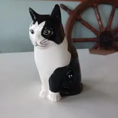 フラワーポット 花瓶　Quail Ceramics Barney 黒白猫　陶器のサムネイル