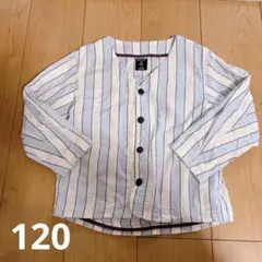 ストライプ柄 Vネックシャツ 120