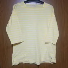 CROCODILE イエロー・ストライプ 五分袖Tシャツ