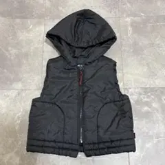 COMME CA ISM コムサイズム フード 中綿ベスト ブラック 90cm