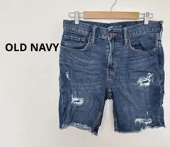 OLD NAVY オールドネイビースリムショートパンツ 34 ダメージ
