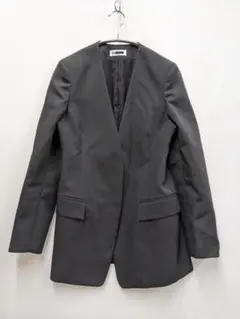未使用タグ付き】HUIS. スウェットジップロングブルゾン ブラック 