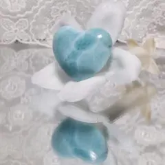 ラリマーハートビーズ　Lサイズ　ランクAB　横穴　本物・無処理　中央宝研鑑別確認