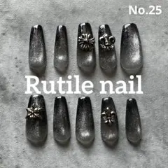 マグネット&ブラックグラデーション❤︎クロムパーツ（ゴールド）デザイン　Y2K