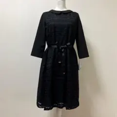 タグ付き　ジュンコシマダ　ワンピース　春　リボンベルト付き　ブラック　大人