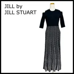 ジルバイジルスチュアート レーシーストライプニットワンピース フリー ブラック