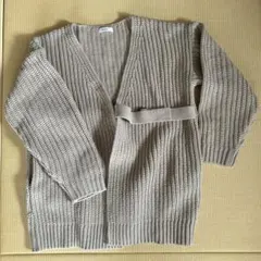 niko and...ベージュ Vネック ニットカーディガン　ベルト付き