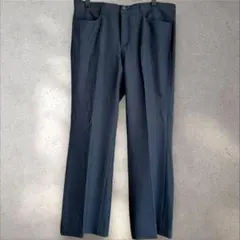 メンズ スラックス【L】センタープレス グレー ストレッチパンツ