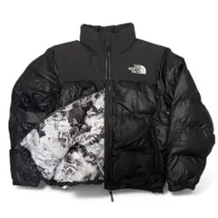 日本未発売 韓国限定 裏地雪山柄 ノースフェイス ヌプシ オンボールダウン 黒