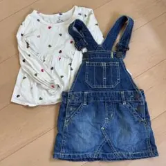 【美品】デニムオーバーオールスカート トップスセット　GAP BREEZE