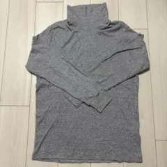 UNIQLO ソフトタッチタートルネックT 長袖 L グレー ユニクロ メンズ