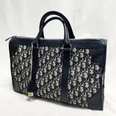 クリスチャンディオール トロッター 総柄 トートバッグ A4可 金具 大容量 紺