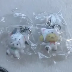 サンリオ　ふわふわスノーめじるしアクセサリー　ポチャッコ　ポムポムプリン