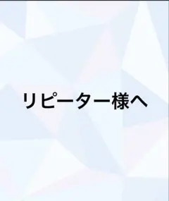 リピーター様へ（こちらはご確認用となります）